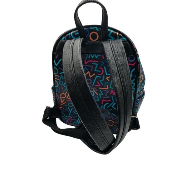 Stranger Things Mini Backpack With Retro 80s Neon Geometric Print & Adjustable S - Picture 2 of 8